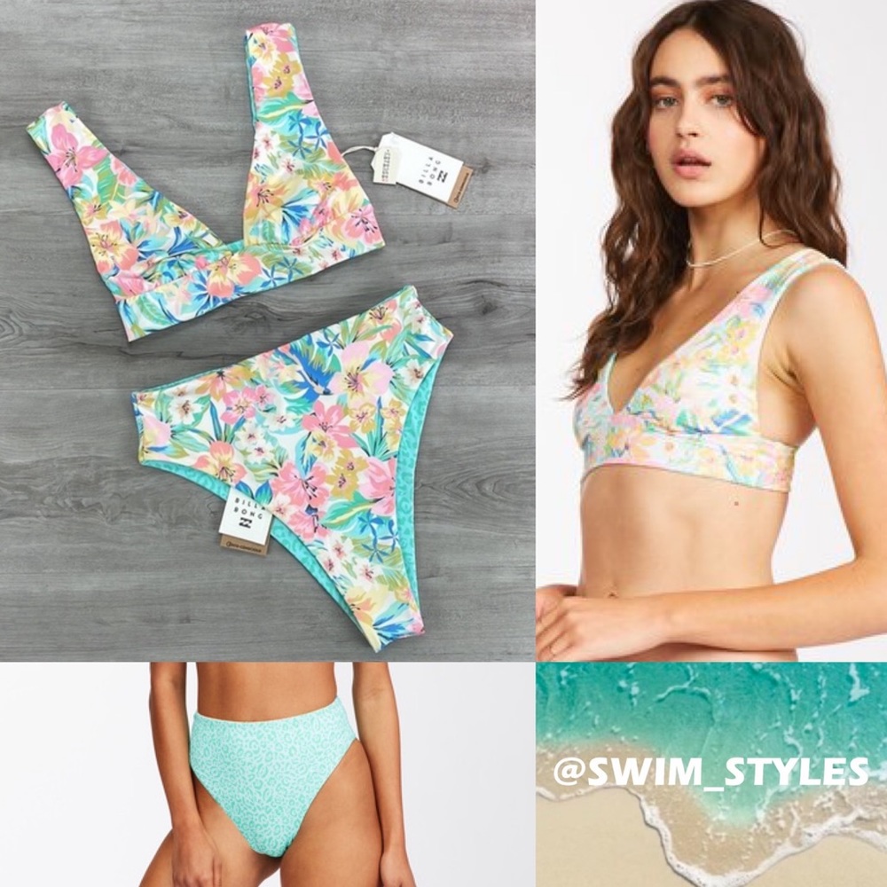 ☀️BILLABONG☀️ SWEET TROPICS REVERSIBLE SWEET TROPICS HIGH WAISTED BIKINI SET